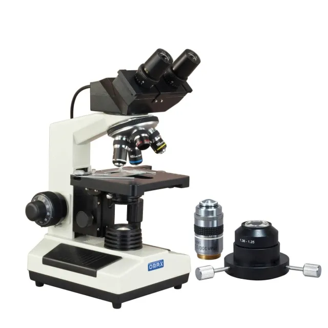 AmScope MD827S30-A191BOIL 40X-2000X 3MP Digital Integrated Microscope w/ Halogen Illumination + Oil Darkfield Condenser and 100X Lens