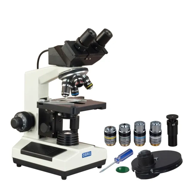 AmScope MD827S30-PHB1 40X-2000X 3MP Digital Integrated Microscope w/ Halogen Illumination + 4-lens Plan Phase-contrast Turret Kit