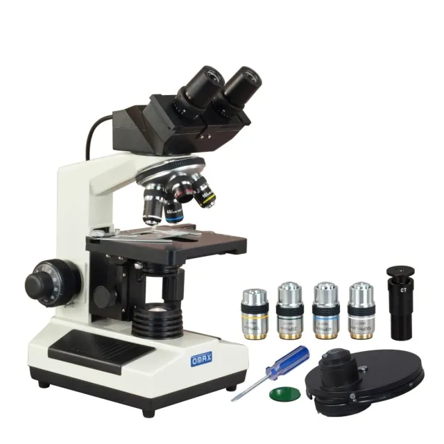 AmScope MD827S30-PHB3 40X-2000X 3MP Digital Integrated Microscope w/ Halogen Illumination + 4-lens Phase-contrast Turret Kit