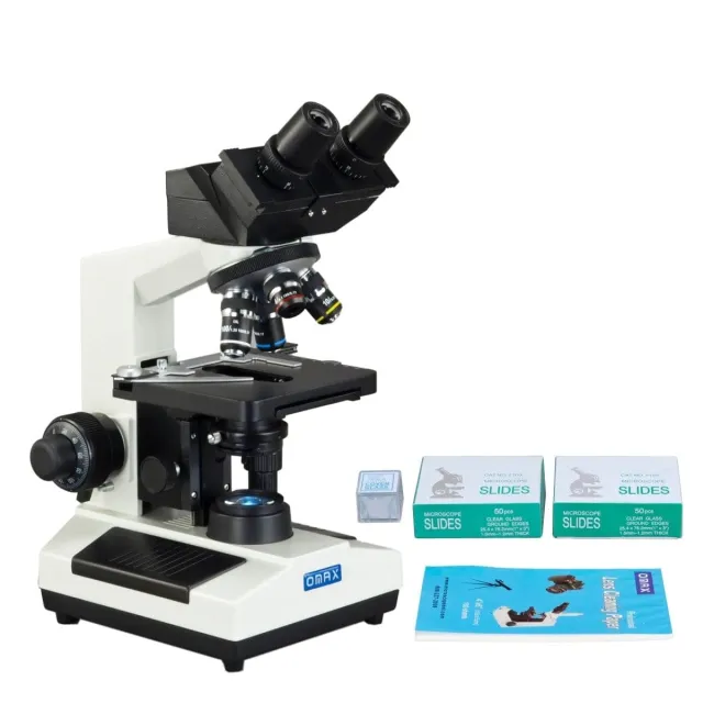 AmScope MD827S30L-SCP100 40X-2000X 3MP Digital Integrated Microscope w/ LED Illumination + Blank Slides, Tissues