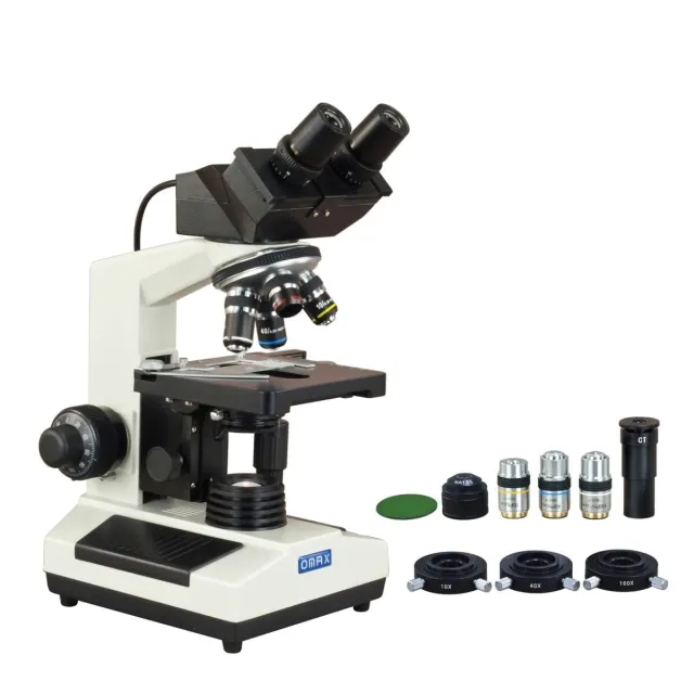 AmScope MD827Z30-PHD 40X-2500X 3MP Digital Integrated Microscope w/ Halogen Illumination + 3-lens Phase-contrast Kit