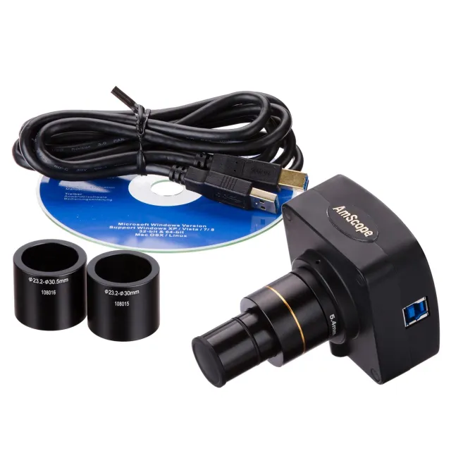 AmScope MU1003 10MP USB 3.0 Color CMOS C-Mount Microscope Camera with Reduction Lens