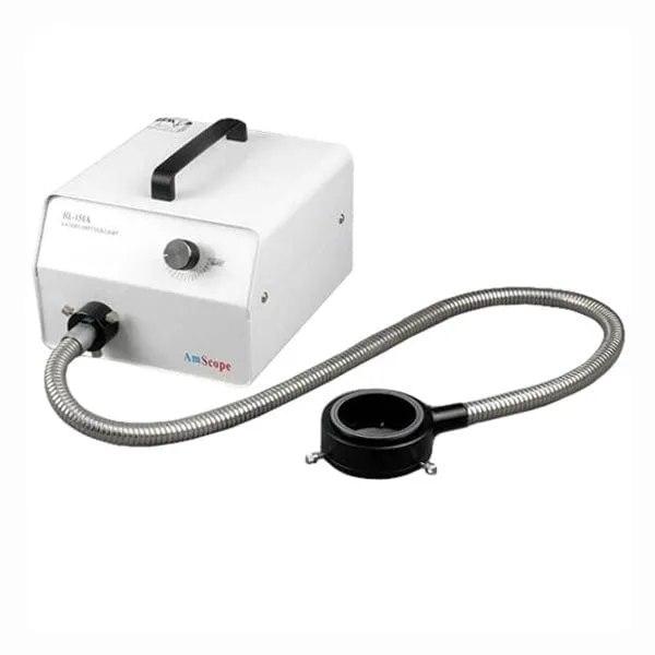 AmScope HL150-AR 150W Fiber-Optic Microscope Illuminator with Ring light