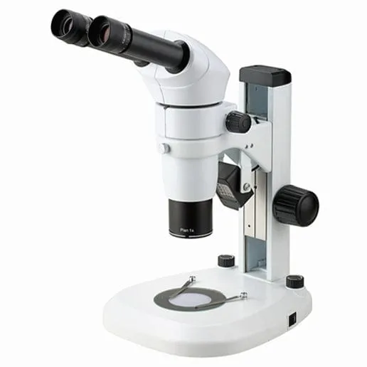 AmScope PM220B Zoom Large Clear Depth Binocular Stereo Microscope 8X-65X Magnification on Track Stand w/ Common Main Objective(CMO)