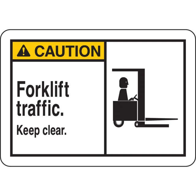 Brady 62813 ""Caution Forklift Traffic. Keep Clear."" Sign, 10"" x 14