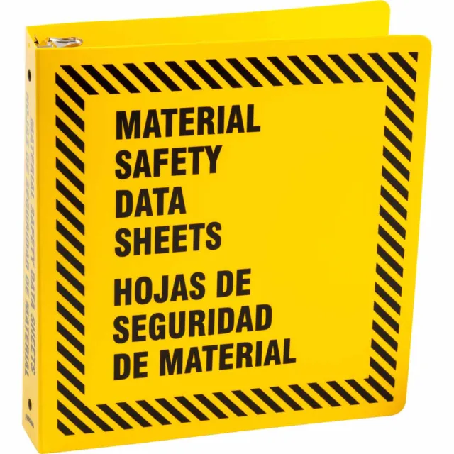 Brady BR371Y 3"" Bilingual Binder Yellow Polyethylene Black on Yellow
