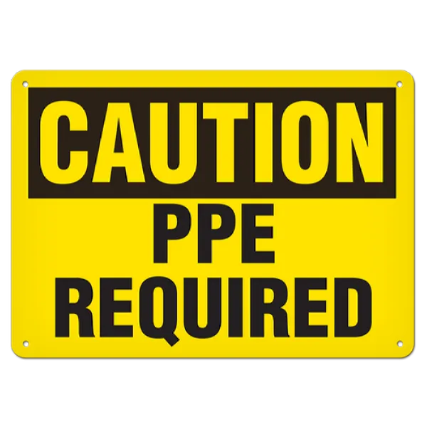 INCOM SC2064A CAUTION Safety Sign: PPE Required, 14"" x 20"", Aluminum