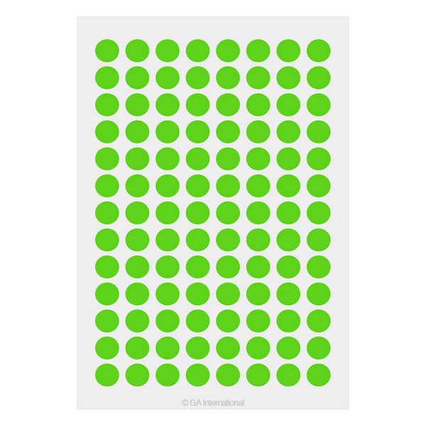 LabTAG LT-9GA Lab-TAG Cryogenic Labels - Cryogenic Color Dots for 1.5 ml Microtube Tops 0.354"/ 9mm, Green Apple