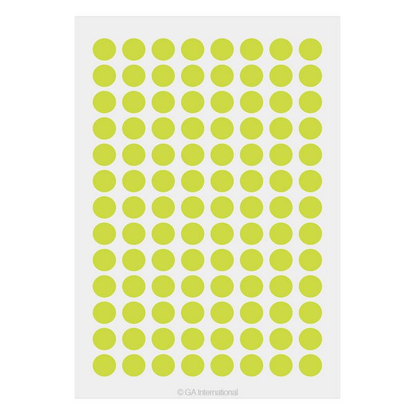 LabTAG LT-9LE Lab-TAG Cryogenic Labels - Cryogenic Color Dots for 1.5 ml Microtube Tops 0.354"/ 9mm, Lemon