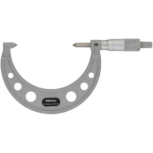 Mitutoyo 125-117 Series 125 Screw Thread Micrometer, 75-100 mm, 1-1.75 mm/24-14TPI