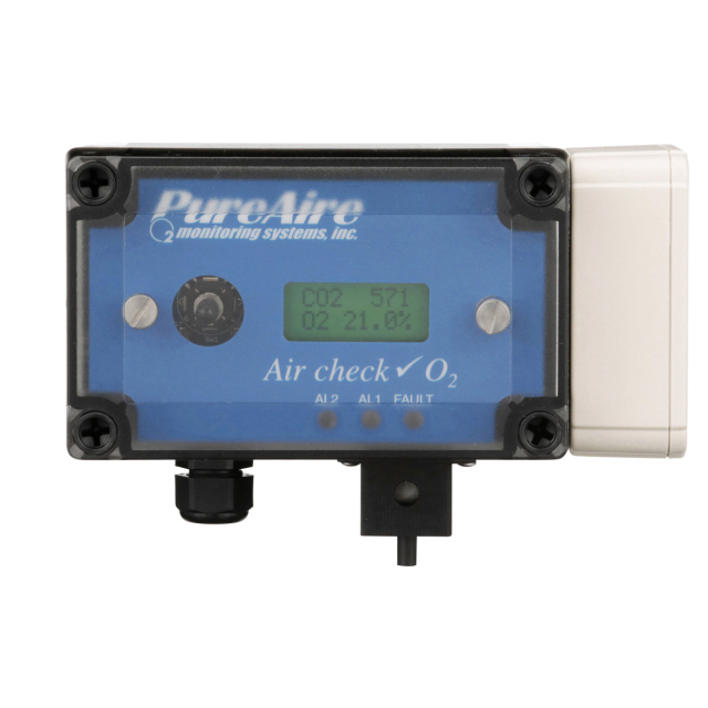 99039 Dual O2/CO2 Monitor, 0-25% and 0-10,000ppm by PureAire