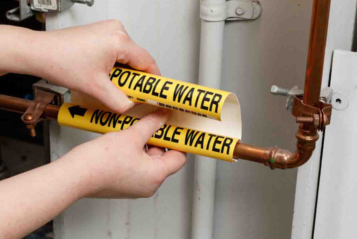 SnapOn Pipe Marker in Use