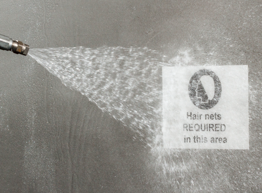 Washdown Resistant Label in Use