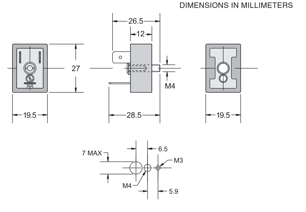 M03110 MINI Male for Plate Mounting