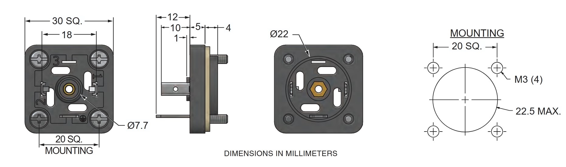 ISO Male for Sheet Metal Mounting