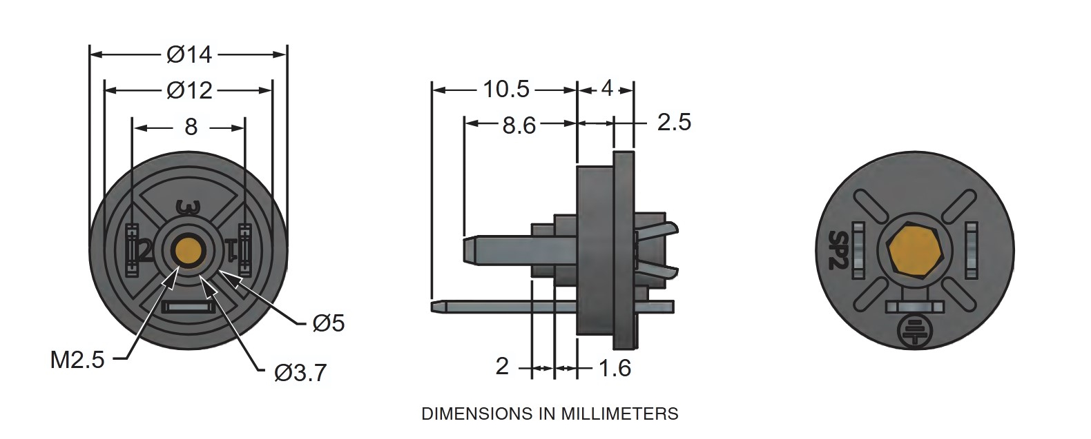 Sub-Micro 8 mm Male for Molding