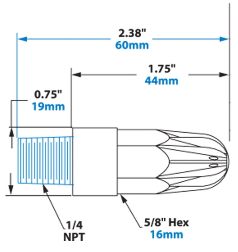 Super Air Nozzle Dimensions