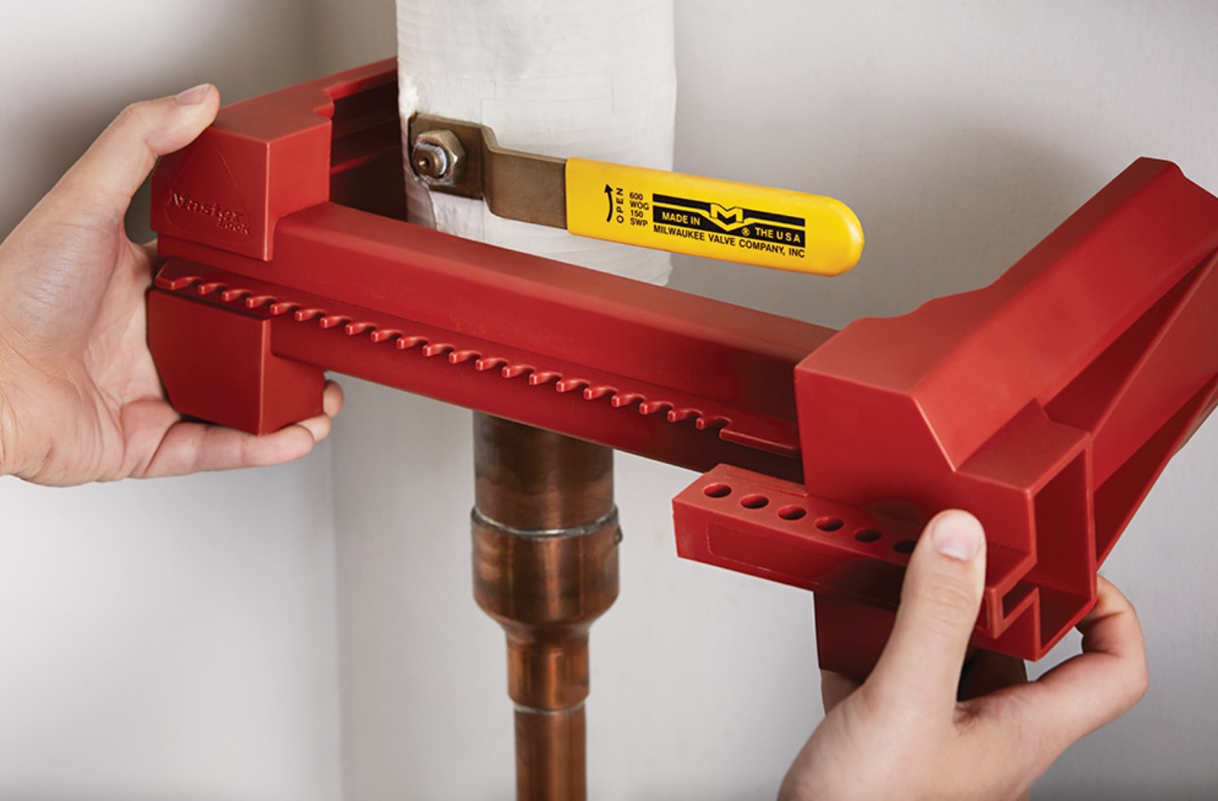 Adjustable Ball Valve Lockout Device in Use