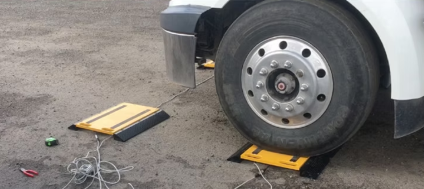 Portable Axle Weighing Pads in Use 1