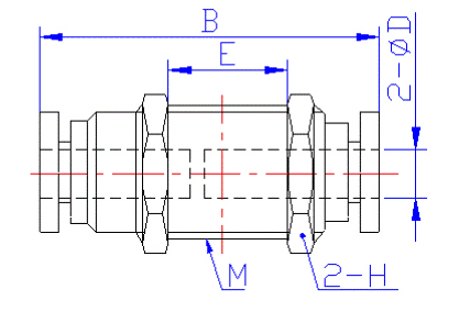 STC BU Bulkhead Union Dimension Diagram