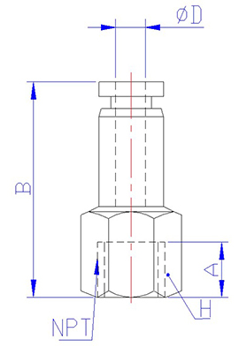STC FC Female Connector Dimension Diagram