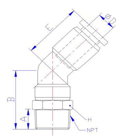 STC MA Male Angle Dimension Diagram