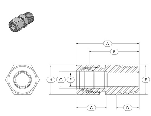STC MCC Male Connector Dimension Diagram