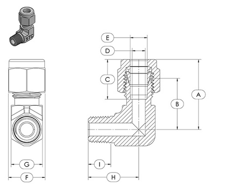 STC MEC Male Elbow Dimension Diagram