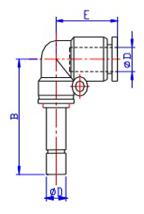 STC PE Plug In Elbow Dimension Diagram