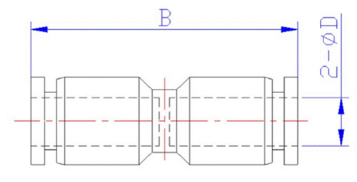 STC SU Straight Union Dimension Diagram