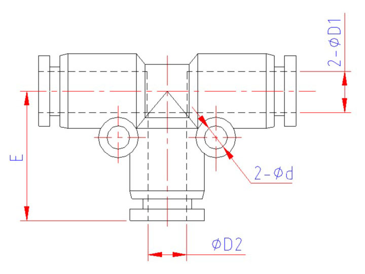 STC TU Tee Union Reducer Dimension Diagram