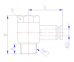 STC UE Universal Elbow Dimension Diagram